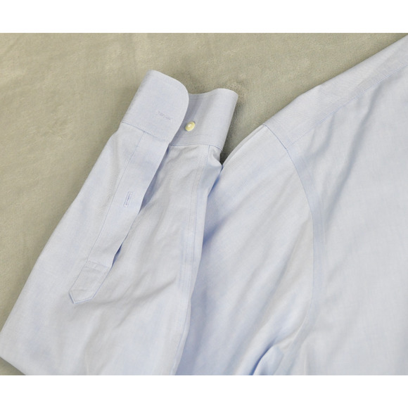 Brooks Brothers Dress Shirt Mens 17 4/5 Blue 346 Button Down  Non-Iron - Picture 5 of 8